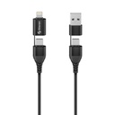 Cable USB 4en1 USB-C USB-A Lightning PD 65W 1m Steren USB-4721