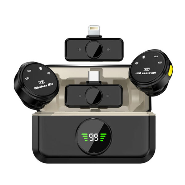 Microfono Inalambrico Doble Lightning + USB-C AI Noise Q9