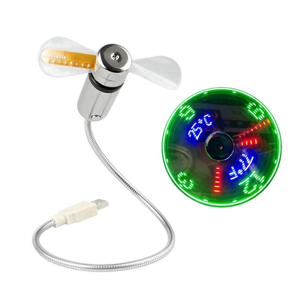 Ventilador portatil USB, muestra la hora, ebasix