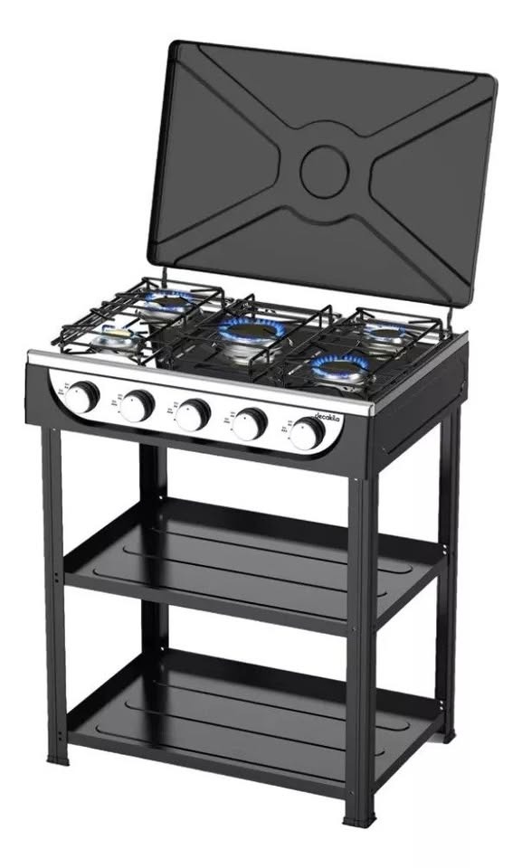 Cocineta A Gas Con Estantería 5 Hornillas Decakila