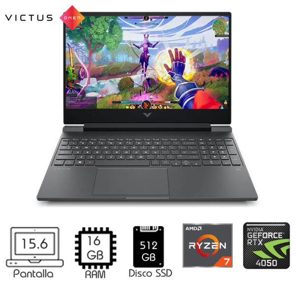 Laptop Gaming HP Victus AMD Ryzen 7 7445HS 16GB 512GB 4050 15.6-144Hz