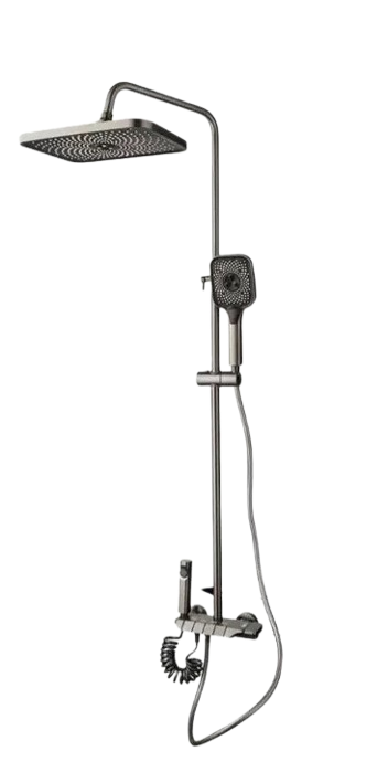 Ducha Negra Panel / Manguera Negro