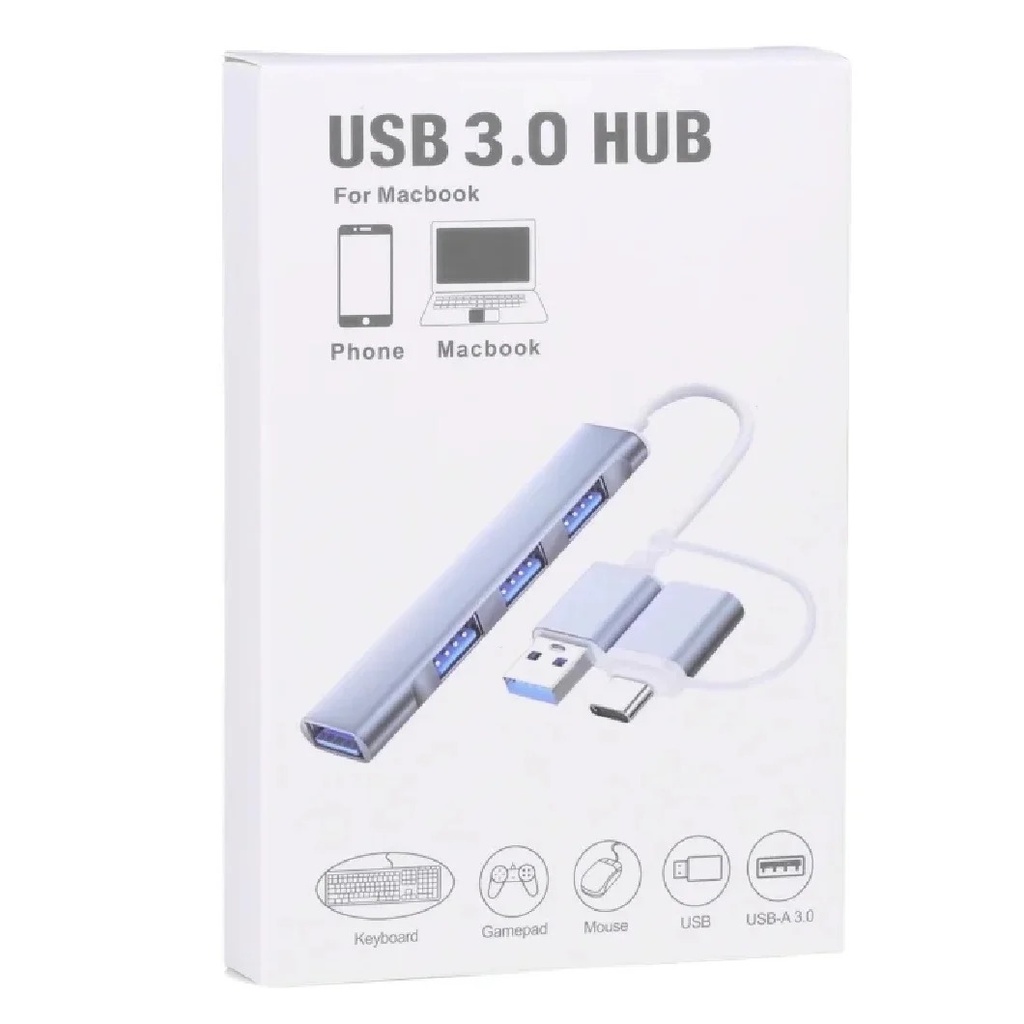 Adaptador Hub 4 En 1 Usb Y Tipo C