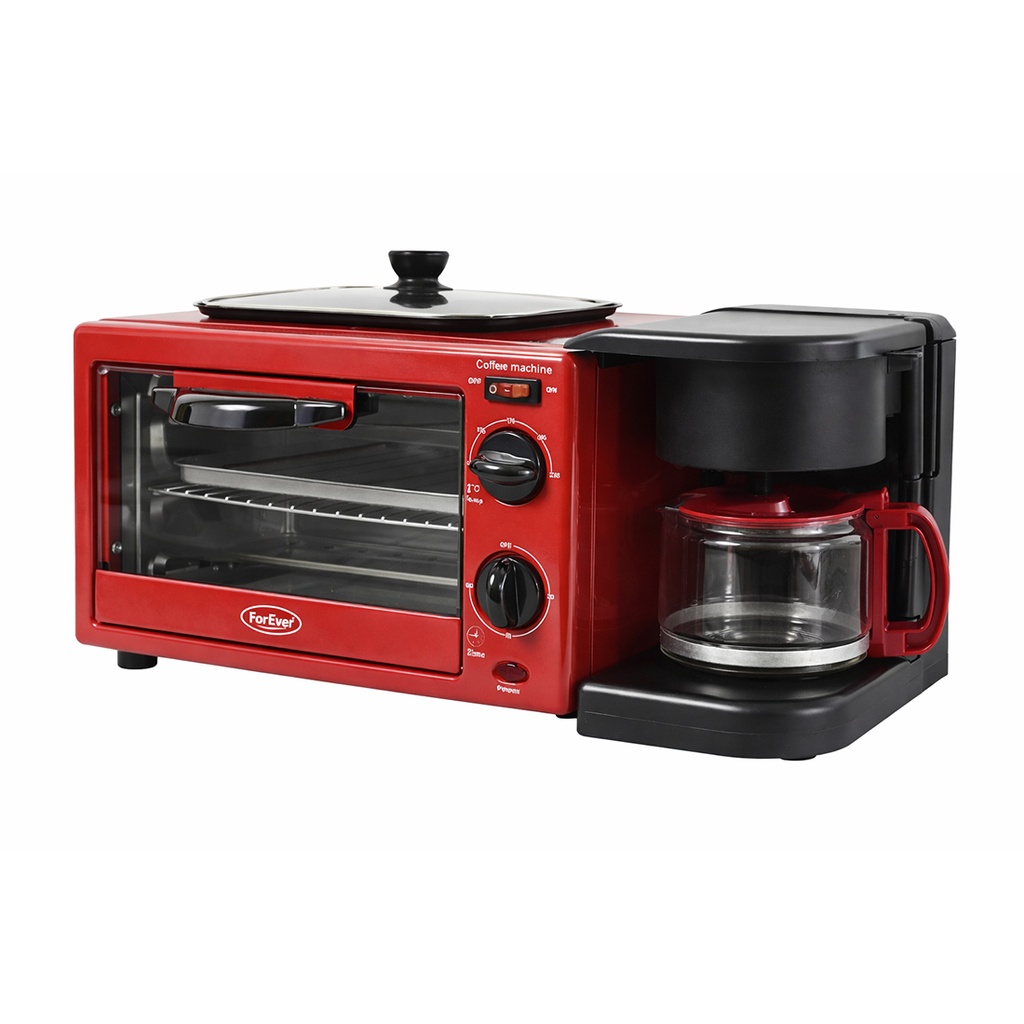 CAFETERA HORNO TOSTADOR MULTIFUNCION 3 EN 1 - FOREVER