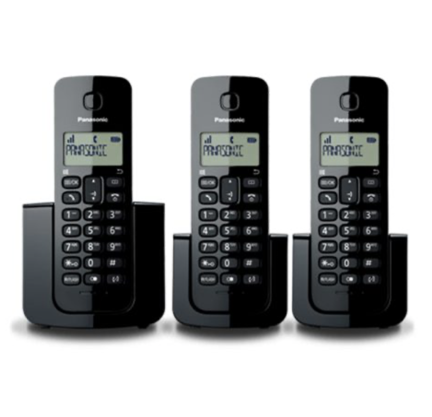 Teléfono Inalámbrico Panasonic 3 Bases Color Negro