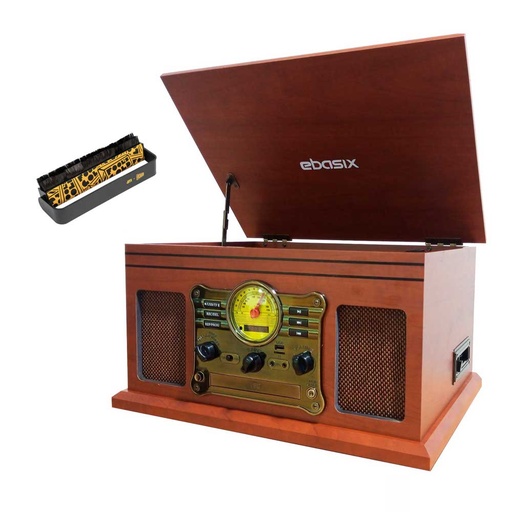 [TE007] Tocadiscos Retro 8 En 1 + Incluye brocha de limpieza AM