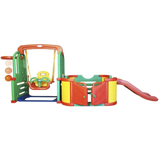[JM-803B] Juego Infantil Resbaladera, Columpio Y Corral Happy Box