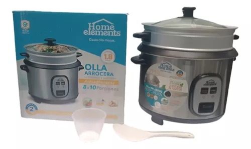 [HE1008] Olla Arrocera 1.8 Litros Con Vaporera Home Elements