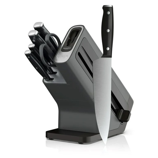 [k12007brn] Ninja- juego de cuchillos de 7 piezas con afilador integrado